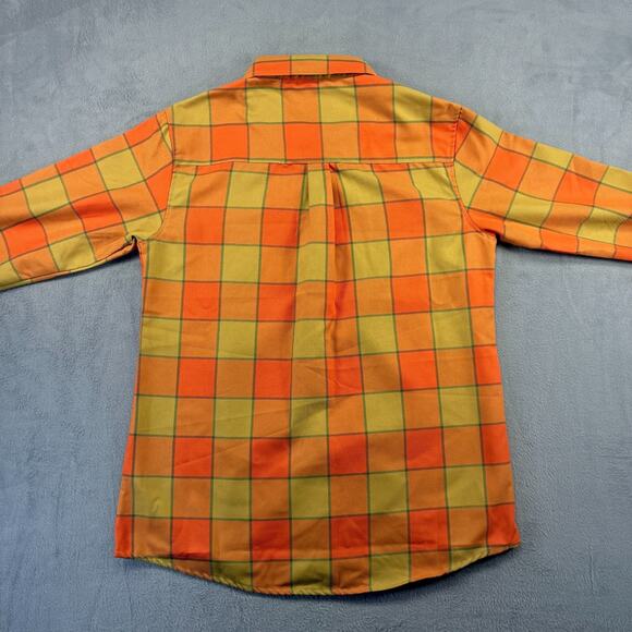 Dixxon Flannel Shirt Womens Lg Orange Check Plaid "The Trapper" Long Sleeve Snap - Picture 2 of 8